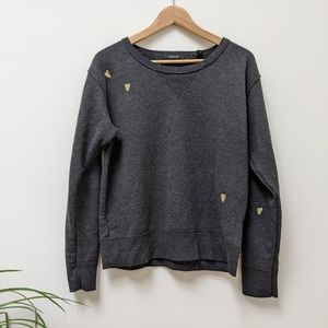 Scotch and Soda distressed sweatshirt with hearts